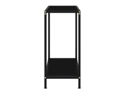 Mesa de consola negro vidrio templado 60x35x75 cm ES467646