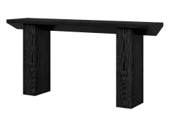 Mesa de consola para entrada, mesa de sofá larga y estrecha negra de 160 cm