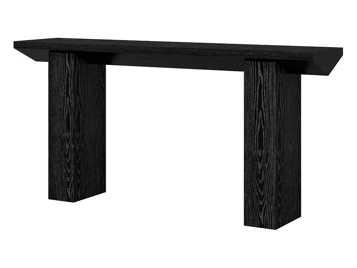 Mesa de consola para entrada, mesa de sofá larga y estrecha negra de 160 cm