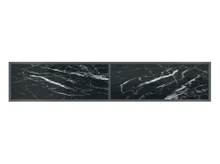 Mesa de consola vidrio templado negro 180x35x75,5 cm