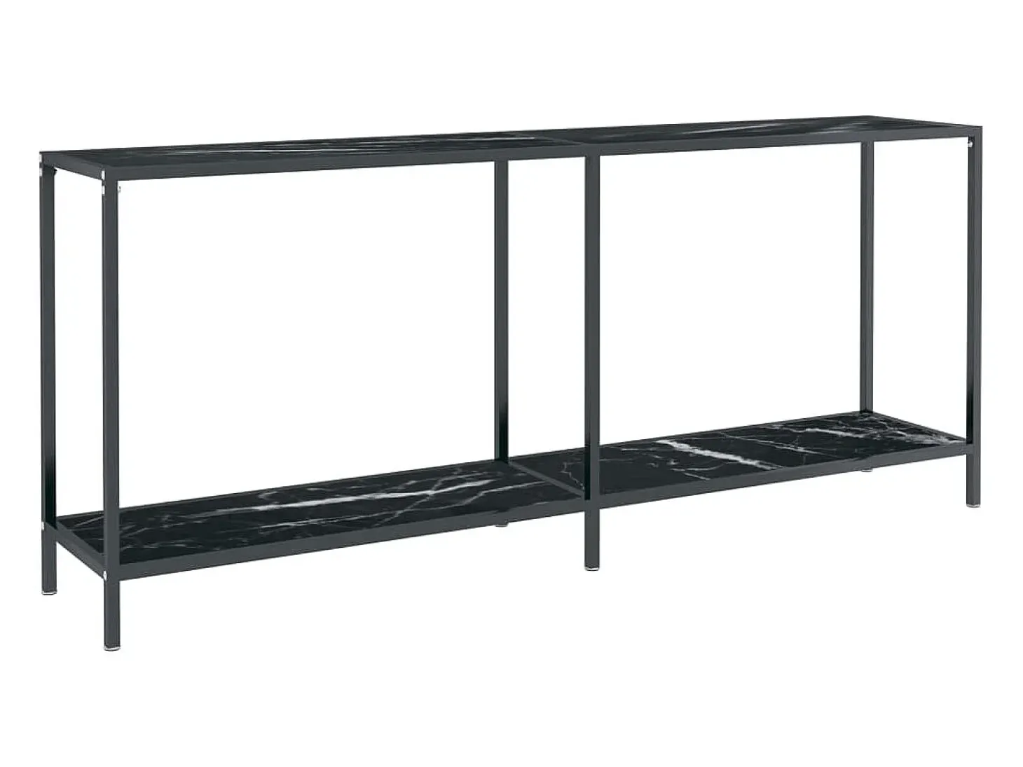 Mesa de consola vidrio templado negro 180x35x75,5 cm