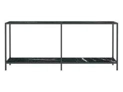 Mesa de consola vidrio templado negro 180x35x75,5 cm ES542825
