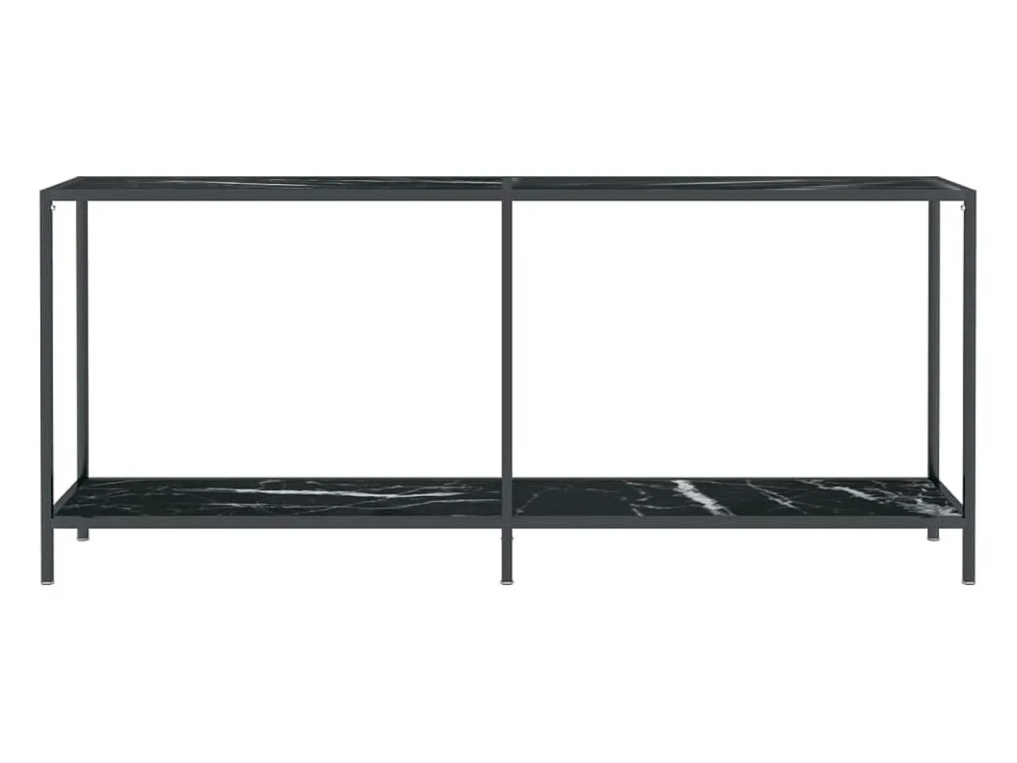 Mesa de consola vidrio templado negro 180x35x75,5 cm ES542825