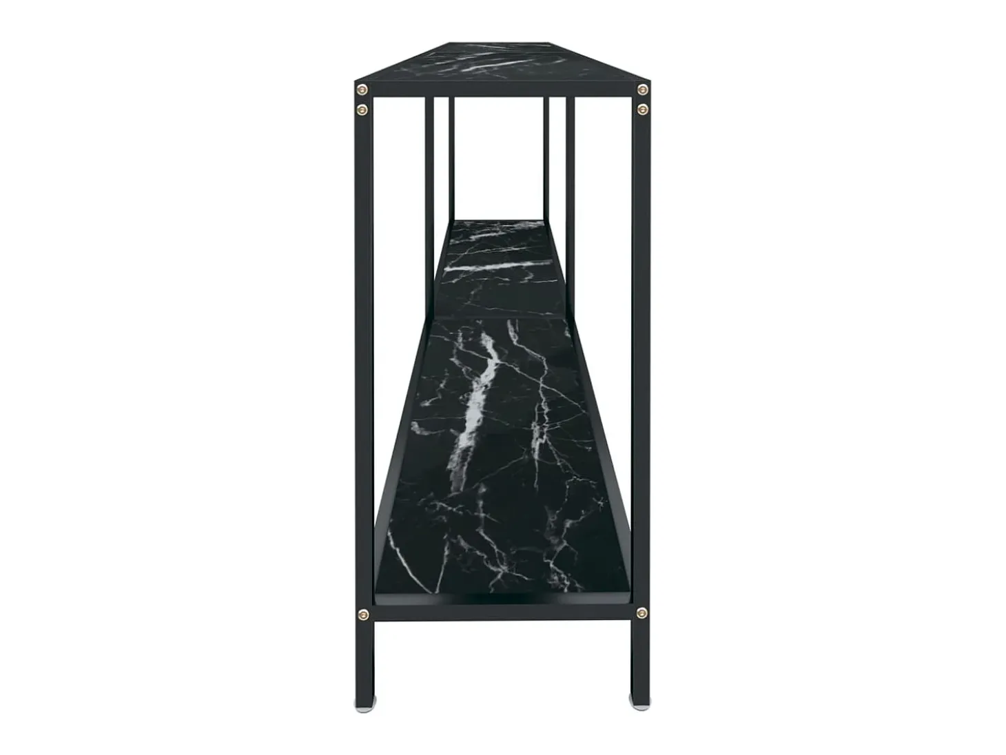 Mesa de consola vidrio templado negro 180x35x75,5 cm ES542825