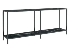 Mesa de consola vidrio templado negro 180x35x75,5 cm ES542825