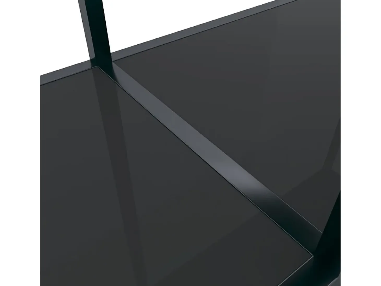 Mesa de consola vidrio templado negro 180x35x75,5 cm