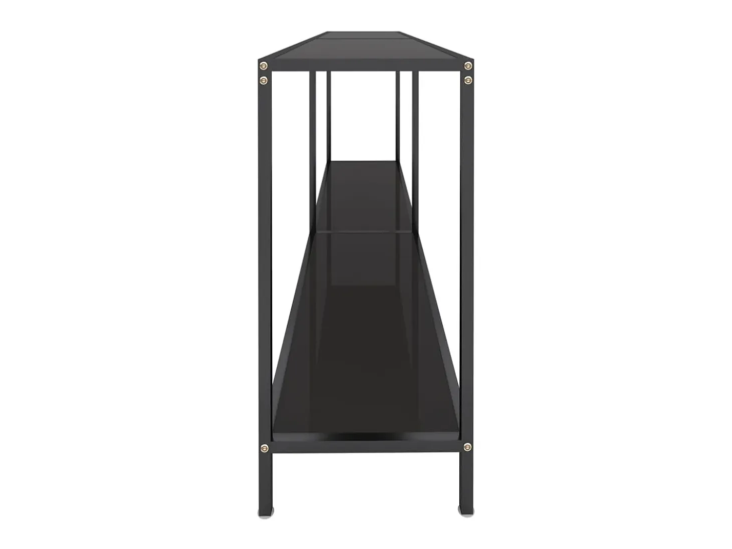 Mesa de consola vidrio templado negro 180x35x75,5 cm