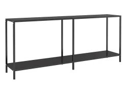 Mesa de consola vidrio templado negro 180x35x75,5 cm ES683043