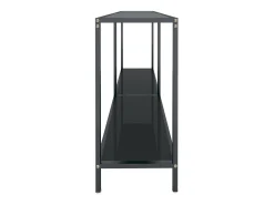 Mesa de consola vidrio templado negro 140x35x75,5 cm ES396023