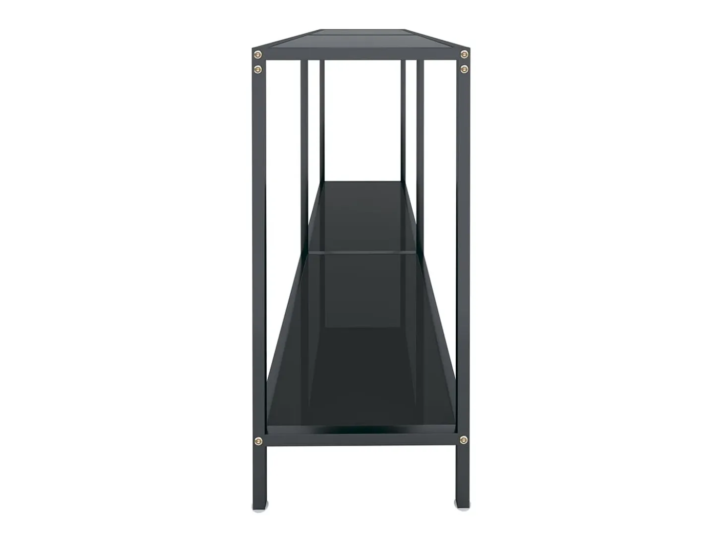 Mesa de consola vidrio templado negro 140x35x75,5 cm ES396023
