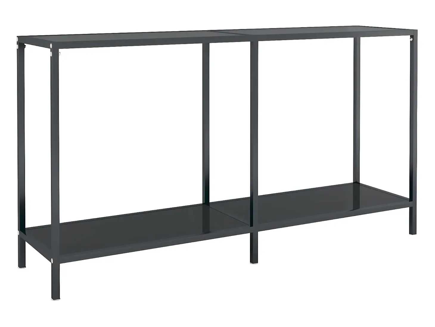 Mesa de consola vidrio templado negro 140x35x75,5 cm ES396023