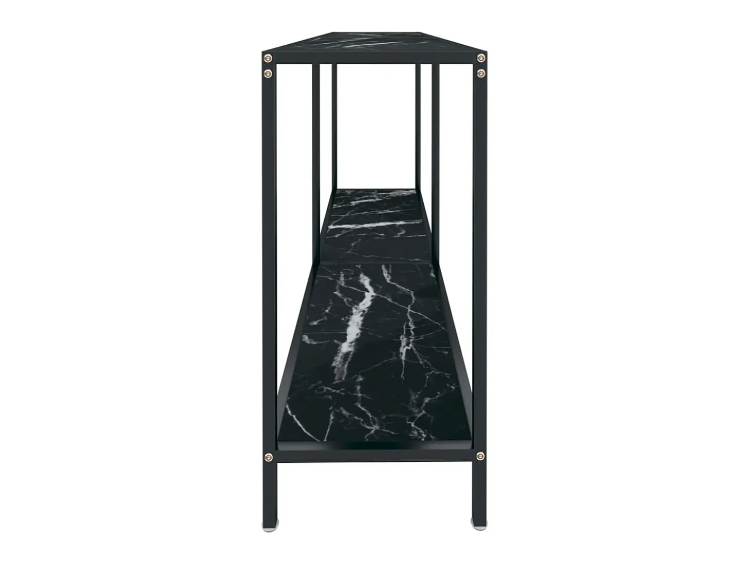 Mesa de consola vidrio templado negro 140x35x75,5 cm ES824297