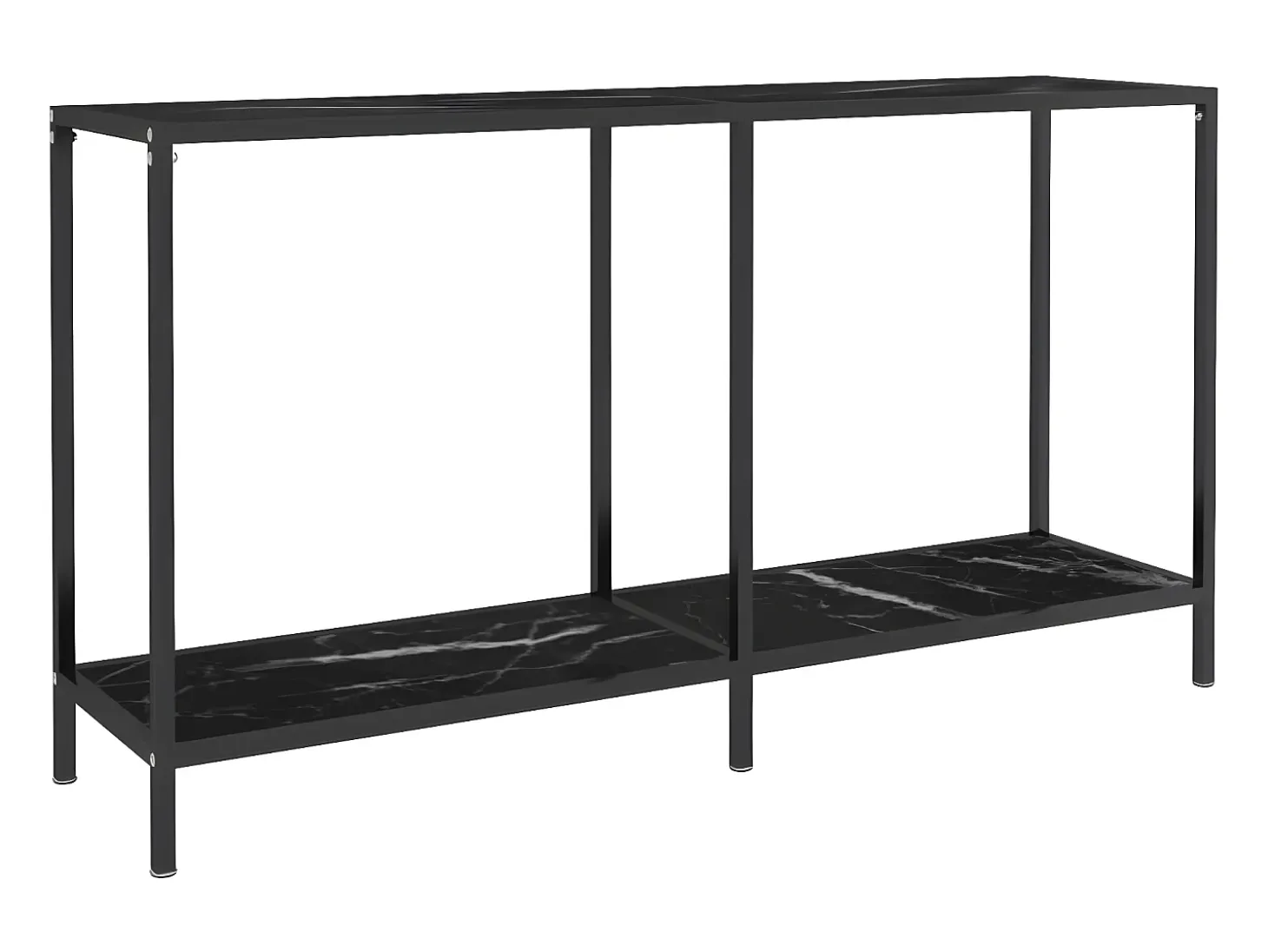 Mesa de consola vidrio templado negro 140x35x75,5 cm ES824297
