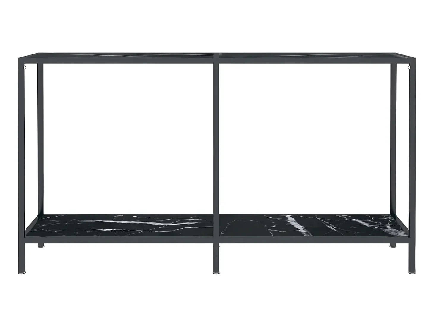 Mesa de consola vidrio templado negro 140x35x75,5 cm ES824297