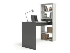 Mesa de escritorio con estantería en blanco artik y gris antracita 120x50 cm Cosmic Blanco Artik (Blanco Mate) - Gris Antracita