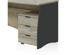 Mesa de escritorio Elan 3 cajones Roble Alaska - Gris Antracita
