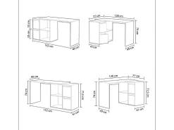 Mesa de escritorio multiposición Spacio Blanco Artik (Blanco Mate)