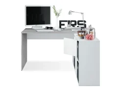 Mesa de escritorio multiposición en blanco mate y gris cemento 136x139 cm Move Blanco Artik (Blanco Mate) - Gris Cemento