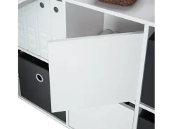 Mesa de escritorio multiposición en blanco mate y gris cemento 136x139 cm Move Blanco Artik (Blanco Mate) - Gris Cemento