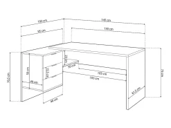 Mesa de escritorio Work Blanco Artik (Blanco Mate) - Roble Canadian