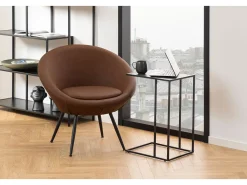 Mesa de esquina Infinity decoración mármol negro.