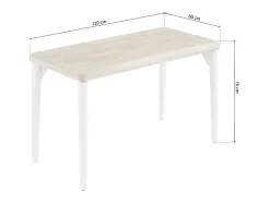 Mesa de estudio Padma Blanco - Roble