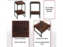Mesa de flores MCW-K71, marrón oscuro, 61cm