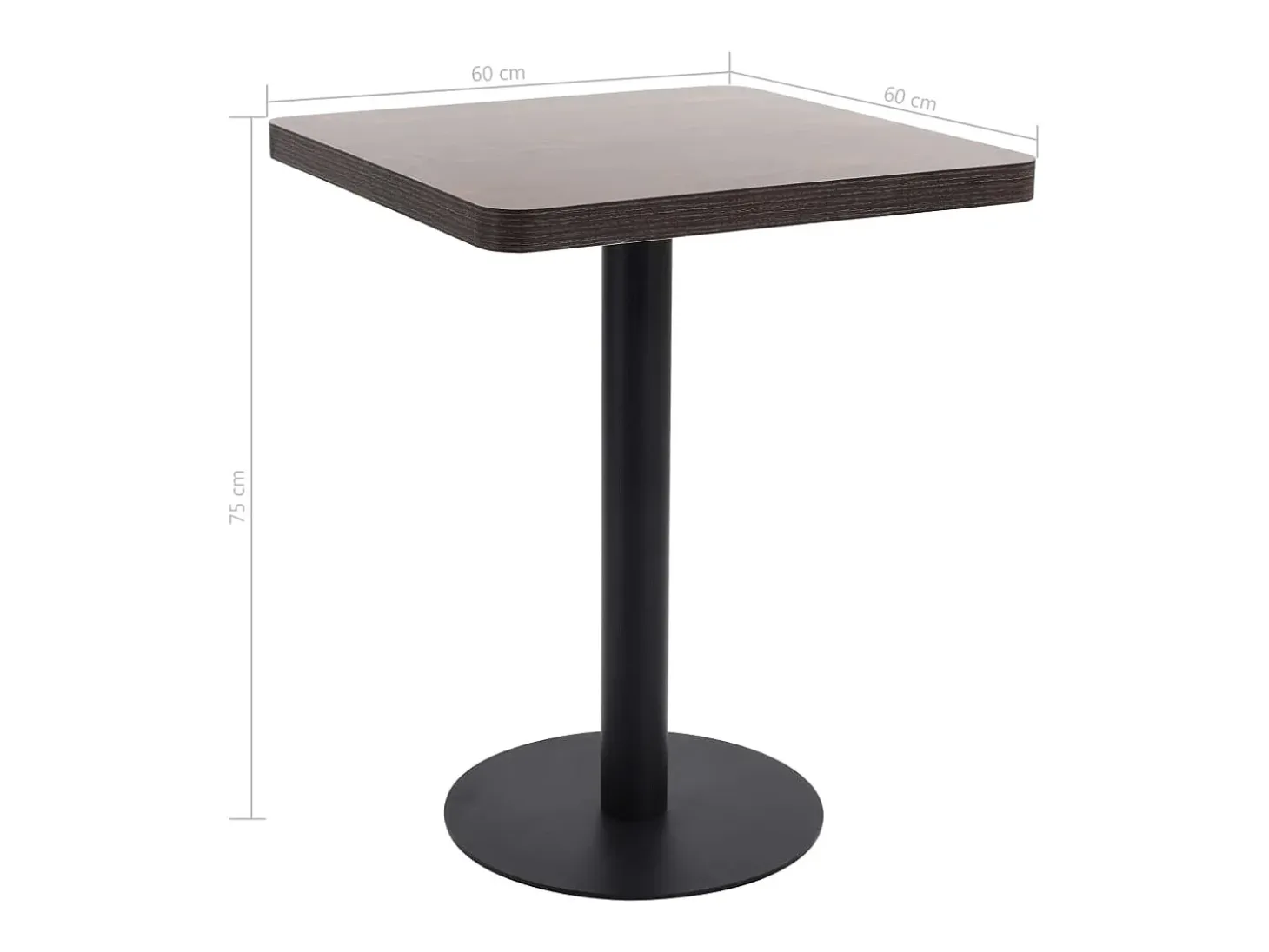 Mesa de jardín bistró MDF marrón oscuro 60x60 cm