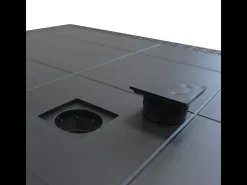 Mesa de jardín para exterior 150x90 cm de ratán y polipropileno Houston - Negro