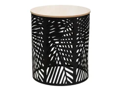 Mesa de metal con estampado de hojas x 2