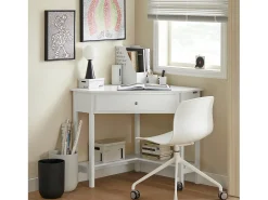 Mesa de Ordenador, Mesa de Escritorio con un Cajón, Triangular,Blanco,FWT31-W SoBuy ES