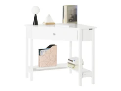 Mesa de Ordenador, Mesa de Escritorio con un Cajón, Triangular,Blanco,FWT31-W SoBuy ES