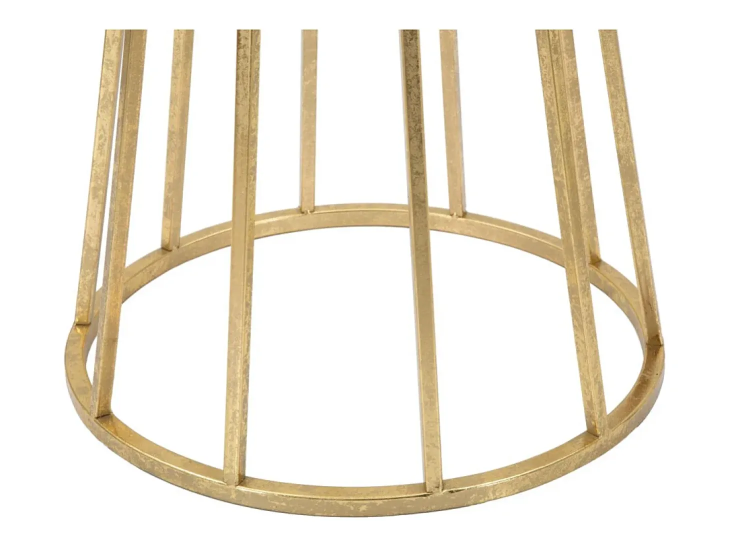 Mesa decorativa alta redonda para sala de estar en metal dorado glam 38cm Stick