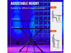Mesa DJ Portátil SucceBuy, Soporte de Teclado Double-X, Altura Ajustable, Soporte de Mezcla de Audio, (820-1095) x 465 mm