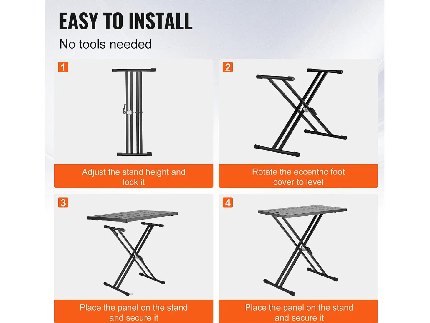 Mesa DJ Portátil SucceBuy, Mesa DJ con Soporte Portátil para Portátil, Altura Ajustable, Soporte con Doble Refuerzo en X
