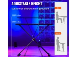 Mesa DJ Portátil SucceBuy, Mesa DJ con Soporte Portátil para Portátil, Altura Ajustable, Soporte con Doble Refuerzo en X