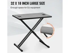 Mesa DJ Portátil SucceBuy, Mesa DJ con Soporte Portátil para Portátil, Altura Ajustable, Soporte con Doble Refuerzo en X