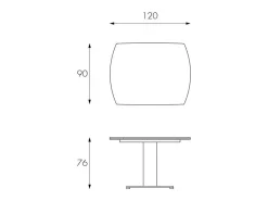 Mesa extensible Kyoto en cristal templado gris hasta 180 cm