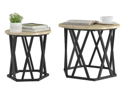 Mesa lateral 2 piezas Roble Sonoma 50 x 50 x 40 cm
