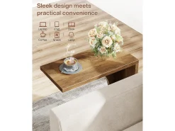 Mesa lateral en forma de C para sofá, pequeña mesa de noche para sofá, mesa de noche para sala de estar y dormitorio