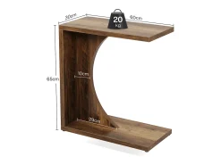 Mesa lateral en forma de C para sofá, pequeña mesa de noche para sofá, mesa de noche para sala de estar y dormitorio