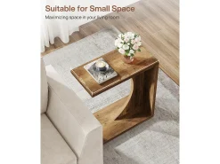 Mesa lateral en forma de C para sofá, pequeña mesa de noche para sofá, mesa de noche para sala de estar y dormitorio