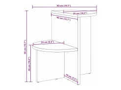 Mesa lateral Marrón cera 50 x 40 x 50 cm Madera maciza de pino