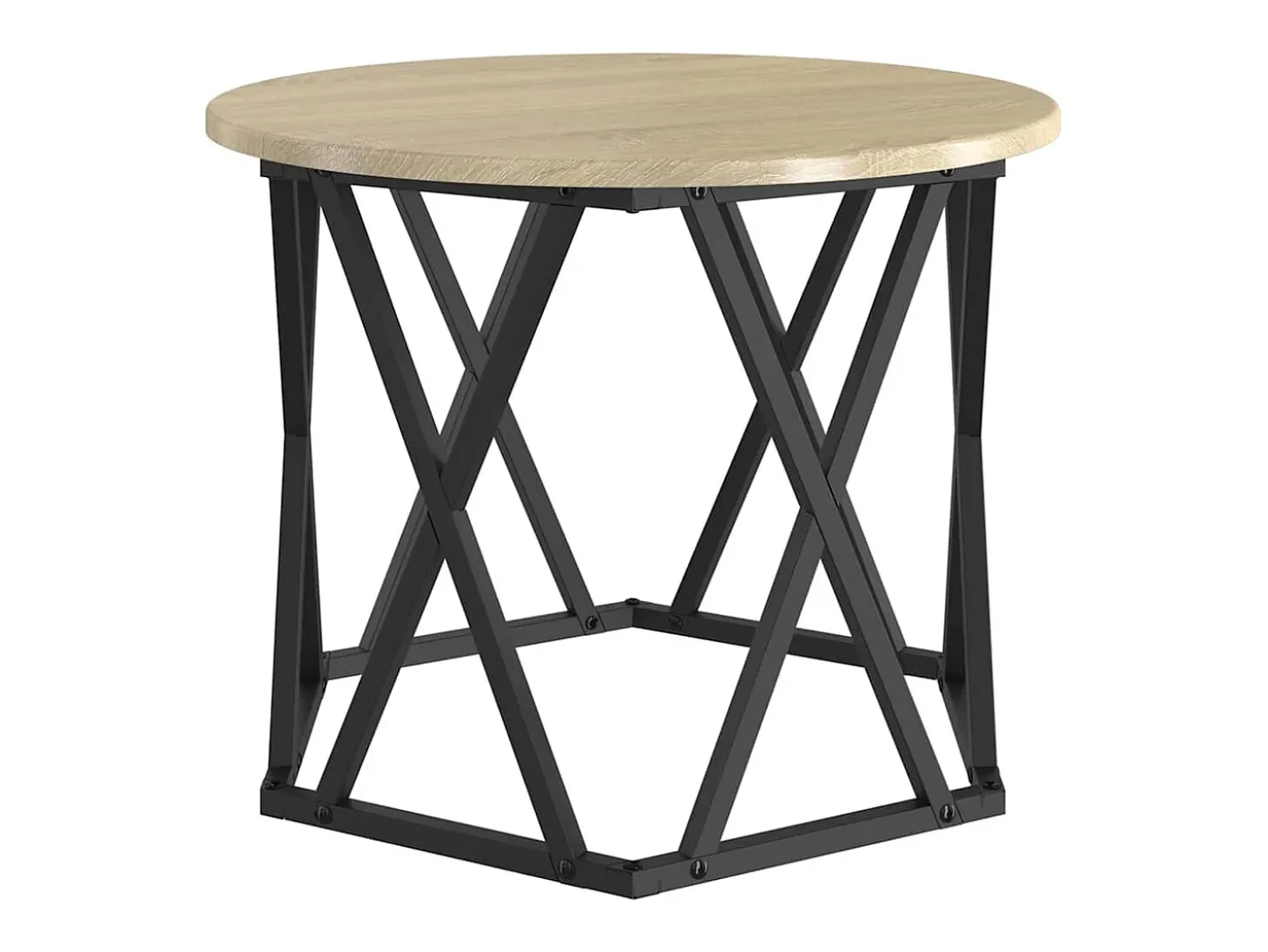 Mesa Lateral Nido 3 piezas Roble Sonoma 53 x 53 x 40 cm