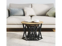 Mesa Lateral Nido 3 piezas Roble artisan 53 x 53 x 40 cm