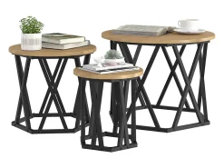 Mesa Lateral Nido 3 piezas Roble artisan 53 x 53 x 40 cm