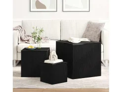 Mesa Nido 3 piezas Roble negro 45 x 45 x 45 cm