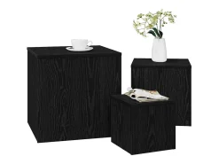 Mesa Nido 3 piezas Roble negro 45 x 45 x 45 cm