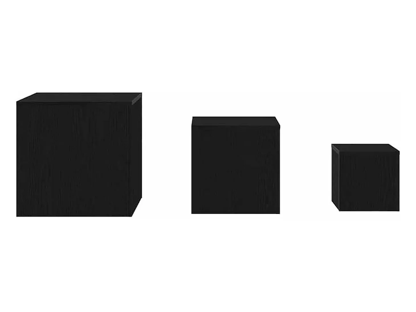 Mesa Nido 3 piezas Roble negro 45 x 45 x 45 cm
