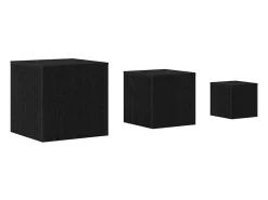 Mesa Nido 3 piezas Roble negro 45 x 45 x 45 cm